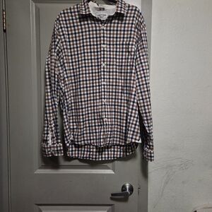 Express Men's Checkered Shirt - Brown, Blue, White